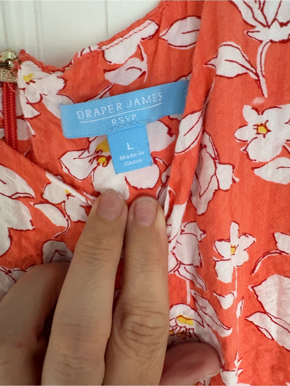 Draper James Coral and White Floral Sleeveless Hi-Low Maxi Dress - Picture 2 of 7